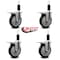 Service Caster 5'' Black Poly Swivel 1-1/4'' Expanding Stem Caster Set Total Lock Brake, 4PK SCC-EXTTL20S514-PPUB-BLK-114-4 - alternate 2